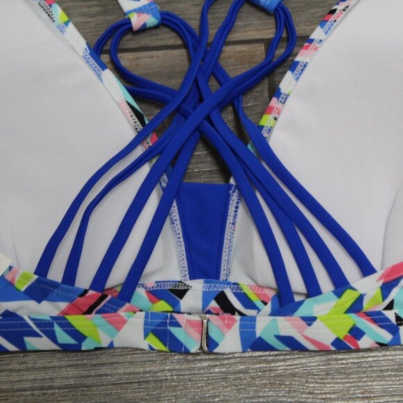 NWT GO Gossip Swimsuit Top S L or XL Crossed Signals Strappy Swim Sports Bra - Picture 5 of 9